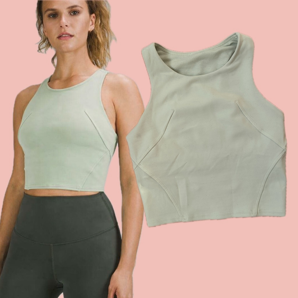 Lululemon Wunder Train Halter Longline Bra Size 2 Sage